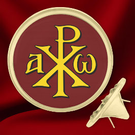 Pins Dorados Cristograma Chi Rho