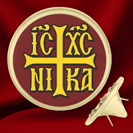 Pins Dorados Emblema Jesús Cristo Conquistador