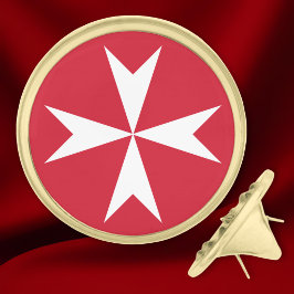 Pins Dorados Símbolo de la Cruz de Malta