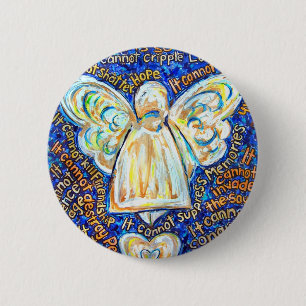 Pins para el botón Ángel del Cáncer Azul y Oro