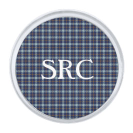 Pins Plateados Cuadro azul y marrón personalizado