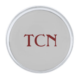 Pins Plateados Gris monogramado y rojo para hombres  