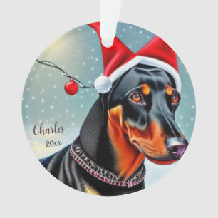 Pinscher Doberman, Perro de Santa, Adorno de Navid