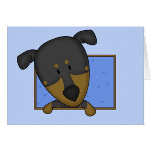 Pinscher enmarcado del Doberman del dibujo animado