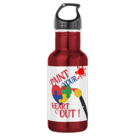 Pinta el corazón fuera, botella de agua
