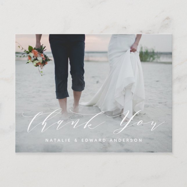 Pintada marina + foto de guión gracias postal (Anverso)