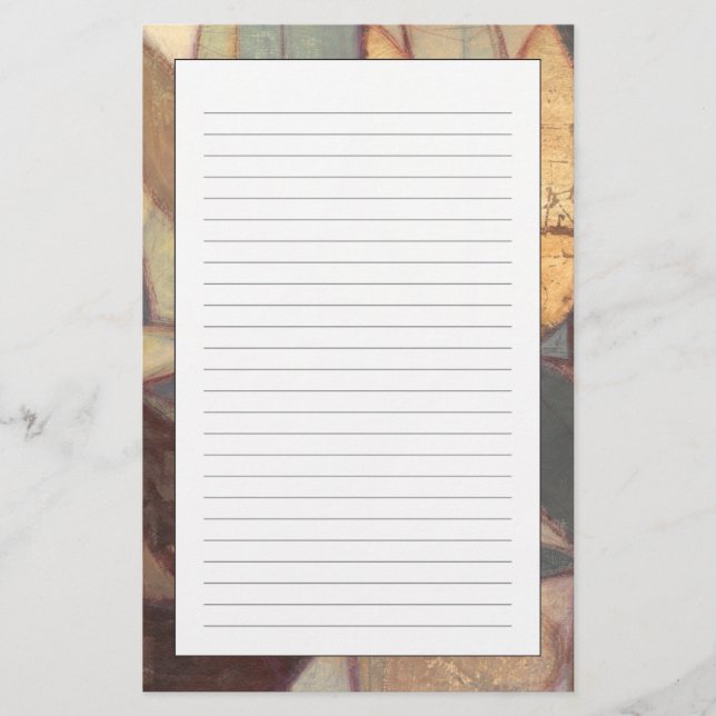 Pintado abstracto de hojas florales por Norman Wya (Anverso)