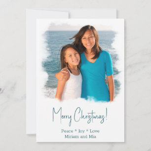 Pintado acuático de la tarjeta de fotos de Navidad