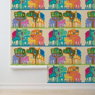 Pintado Animales de la jungla cutánea Papel de escritorio