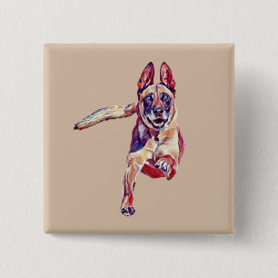 Pintado botón belga de alfiler de perro malinois