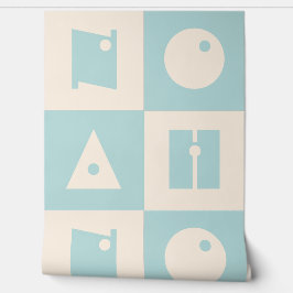 Pintado Cuatro letras de papel tapiz azul para bebé nombre