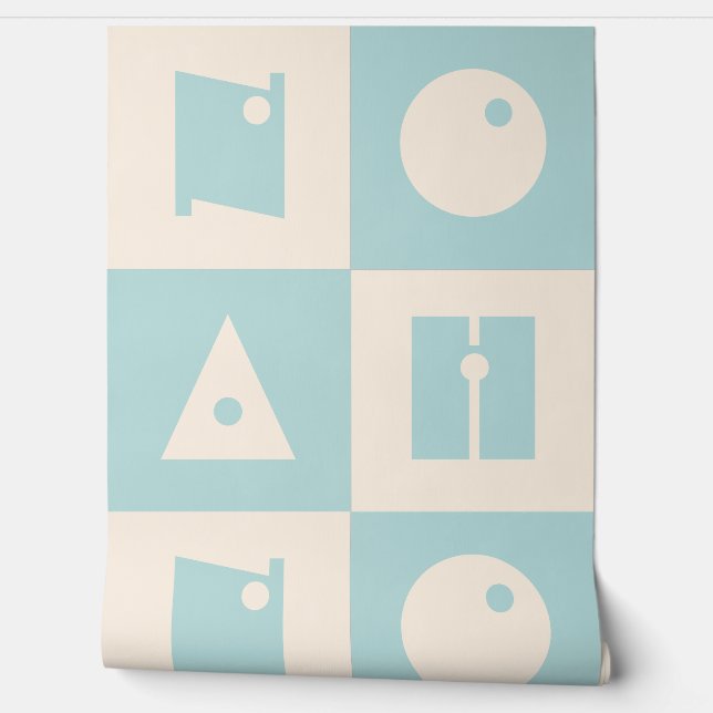 Pintado Cuatro letras de papel tapiz azul para bebé nombre (Desenrollar)