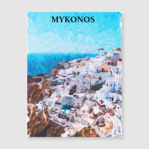 Pintado de acuarela de Mykonos Grecia