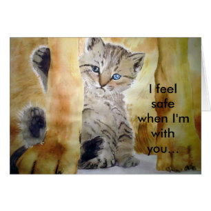 Pintado de Bella Artes de tarjeta de perro de gato