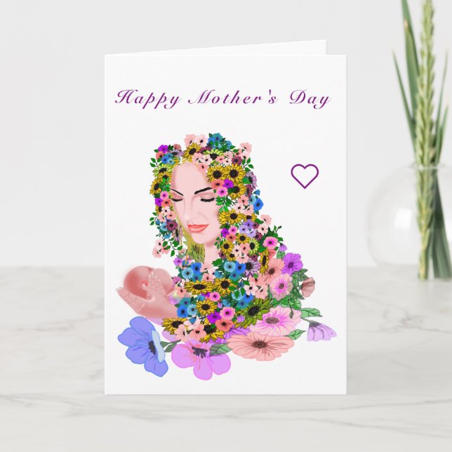 Pintado de tarjetas para madres con bebés (Anverso)