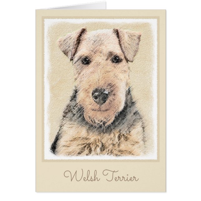 Pintado de Welsh Terrier - Arte de Perro Original. (Frente)