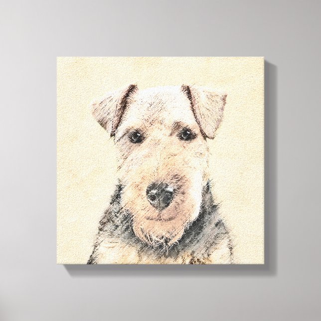 Pintado de Welsh Terrier - Arte de Perro Original. (Anverso)
