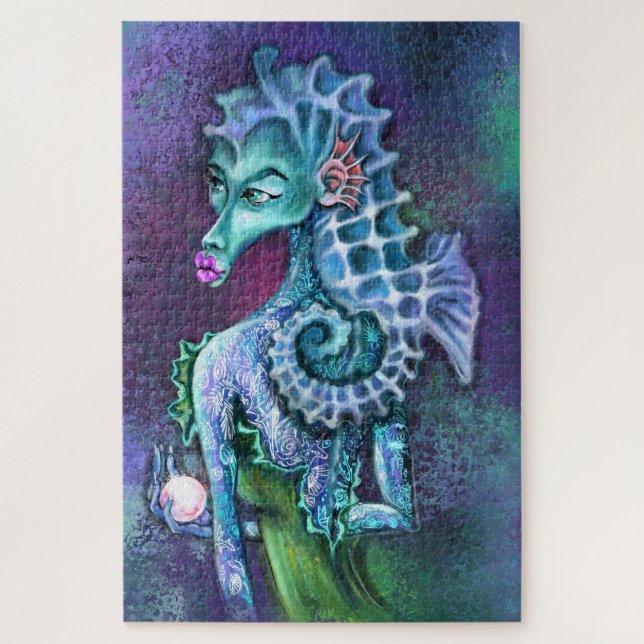 Pintado del rompecabezas de la caballito de mar La (Vertical)