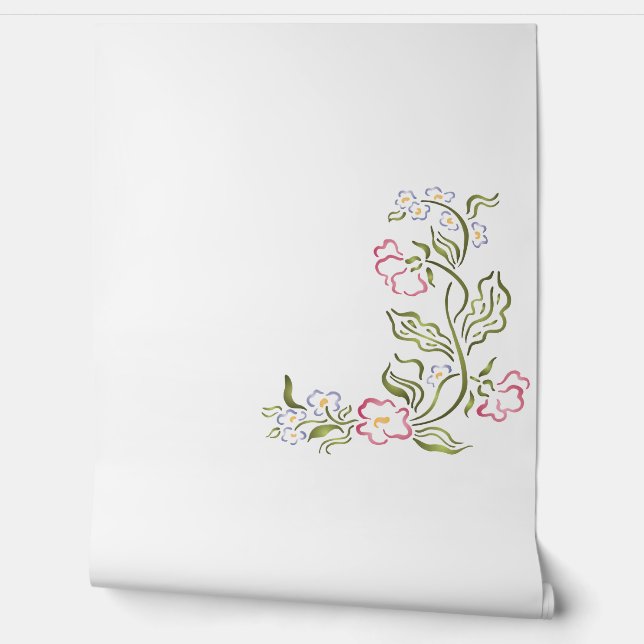 Pintado DISEÑO DE ESTILO DE FLORES DE papel tapiz (Desenrollar)