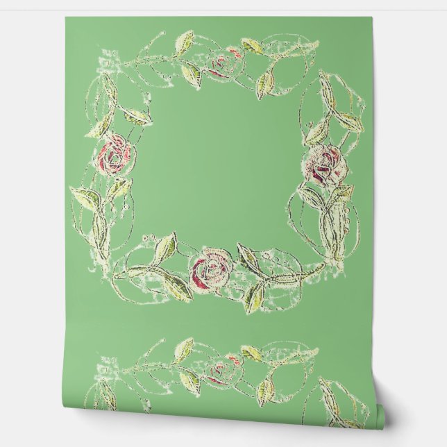 Pintado DISEÑO DE ESTILO DE FLORES DE papel tapiz (Desenrollar)