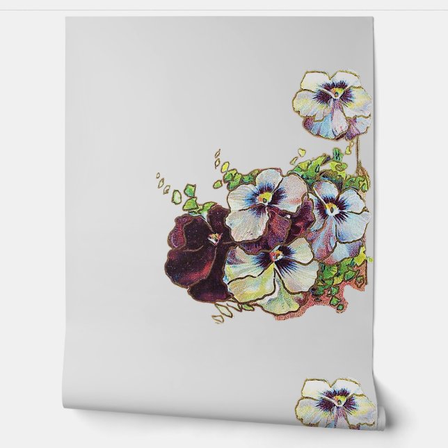 Pintado Diseño de flores de papel tapiz (Desenrollar)