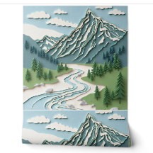Diseño de recorte de papel - Montaña