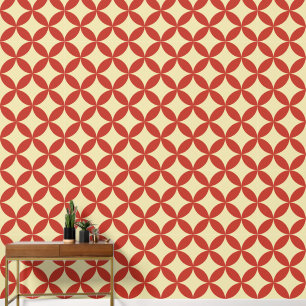 Pintado Diseño retro rojo amarillo amarillo papel tapiz pa