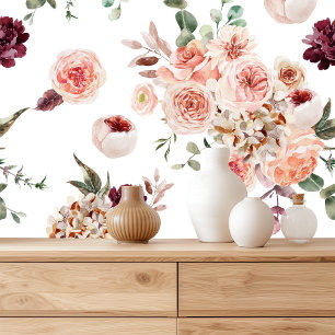 Pintado Elegante Papel de fondo floral y palo