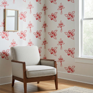 Pintado Elegantes rosas rojas en papel tapiz de flores ros
