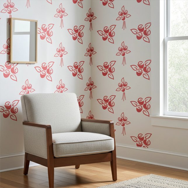 Pintado Elegantes rosas rojas en papel tapiz de flores ros (Subido por el creador)