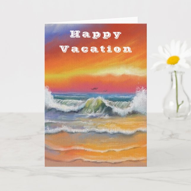 Pintado feliz de la tarjeta de vacaciones Sea Suns (Planta pequeña)