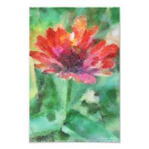 Pintado floral en la impresión fotográfica verde