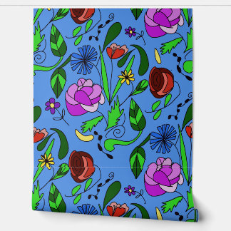 Pintado Floral Mixta Sobre El Papel De Fondo De Pantalla A