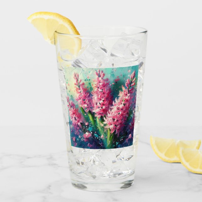 Pintado Impresionista Floral De Hiacintos Rosados (Anverso (hielo))