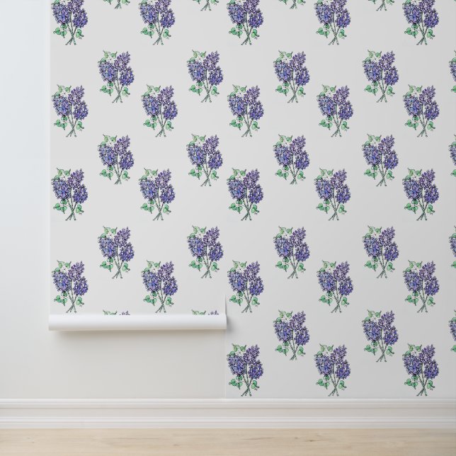 Pintado Lavender Lilacs - Papel de escritorio Peel & Stick (Solicitud)