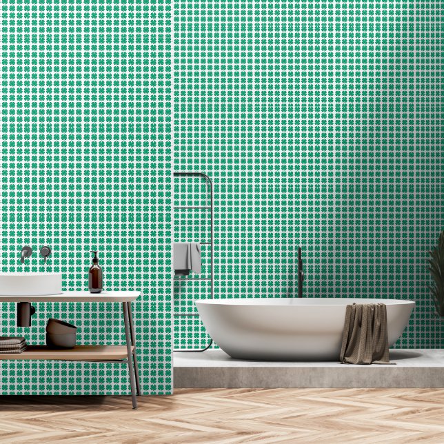 Pintado Lucky 4 Leaf Irish Clover suave papel de fondo de  (Baño)