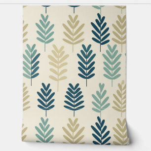 Pintado Lush hojas verdes del verano botánico Papel de esc