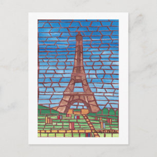 Pintado mosaico de postales de la Torre Eiffel