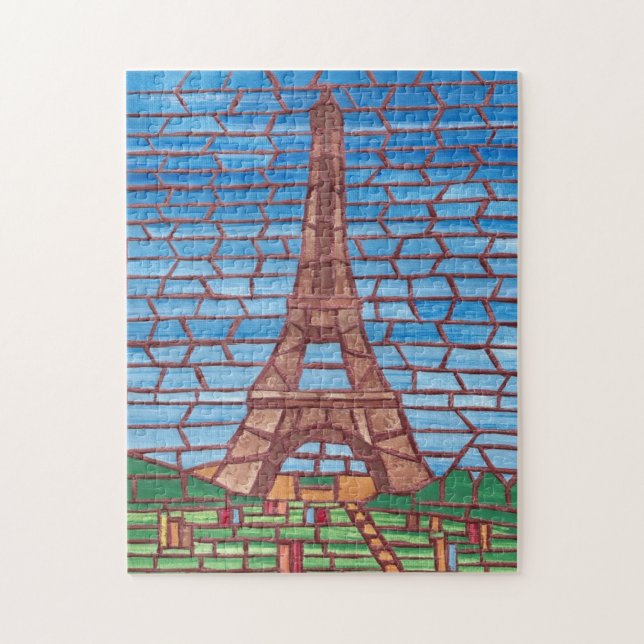 Pintado mosaico Torre Eiffel Jigsaw Puzzles (Vertical)