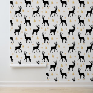 Pintado Navidades festivos reno con azulejos Papel de escr