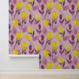 Pintado Papel de ajuste de tulipanes acuarelas