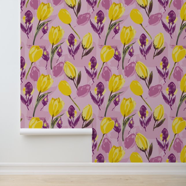 Pintado Papel de ajuste de tulipanes acuarelas (Solicitud)