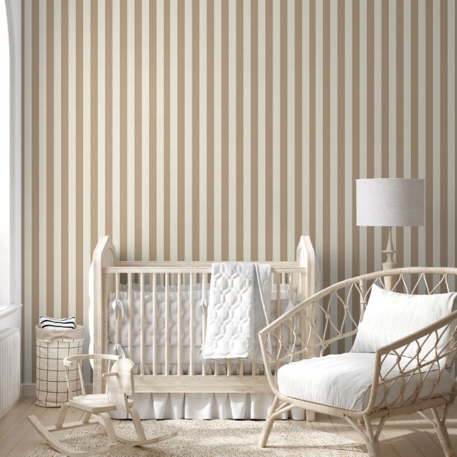 Pintado Papel de escritorio Beige y franja blanca (Niños)
