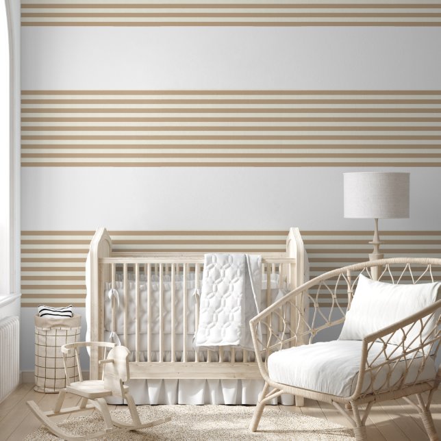 Pintado Papel de escritorio Beige y franja blanca (Niños)