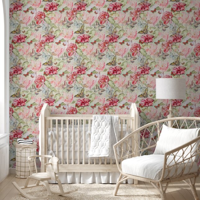 Pintado Papel de escritorio de la cosecha de flores - Patr (Niños)