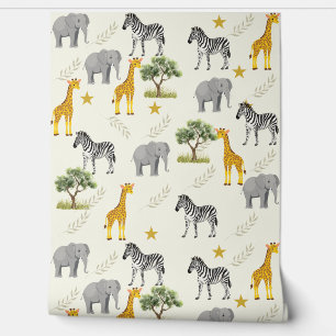 Pintado Papel de escritorio de la guardería de safari beig