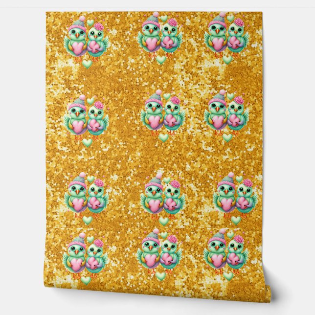 Pintado Papel de escritorio el día de San Valentín con tem (Desenrollar)