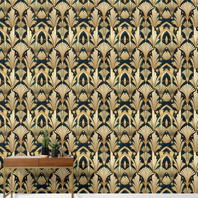 Pintado Papel de escritorio elegante de diamantes de decó  (Pasillo)