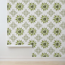 Papel de escritorio Inky Floral | Verde y blanco