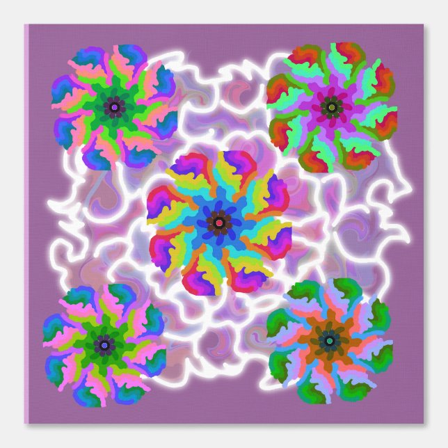 Pintado Papel de escritorio Peel y Stick 6 - Flores vibran (Anverso)